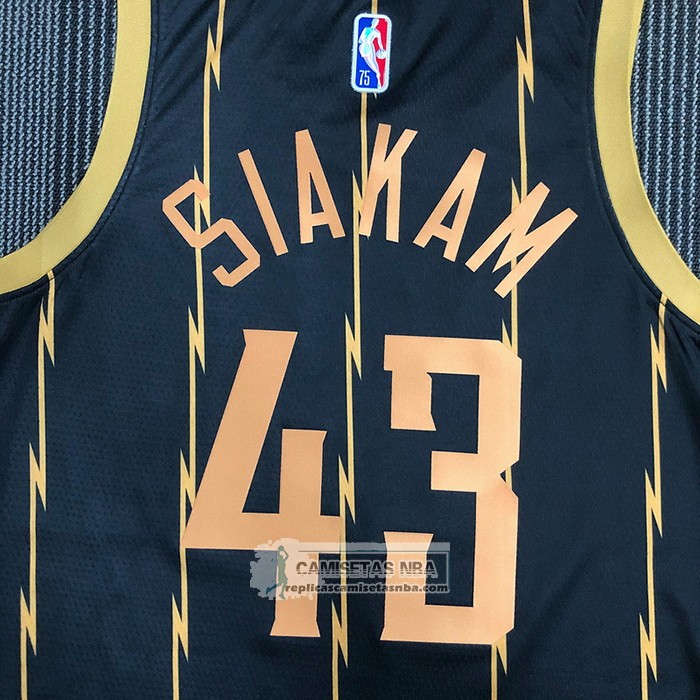 Camiseta Toronto Raptors Pascal Siakam NO 43 Ciudad 2021-22 Negro